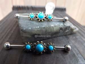 Turquoise Industrial Barbell