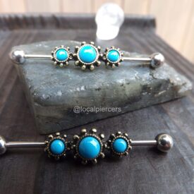 Turquoise Industrial Barbell