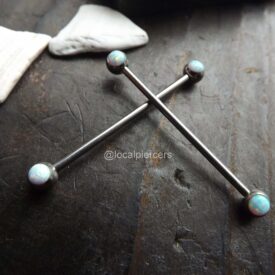 White Opal Industrial Barbell