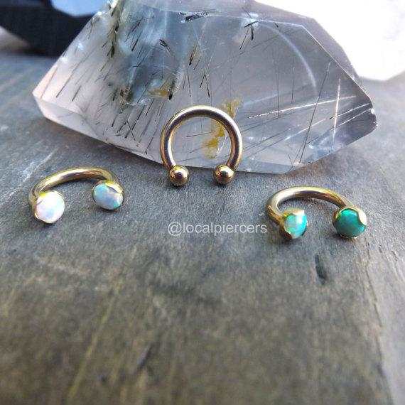 Titanium Opal Nose Ring