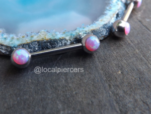 Pink Opal Nipple Rings